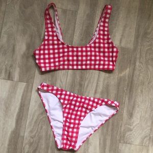 Red gingham bikini